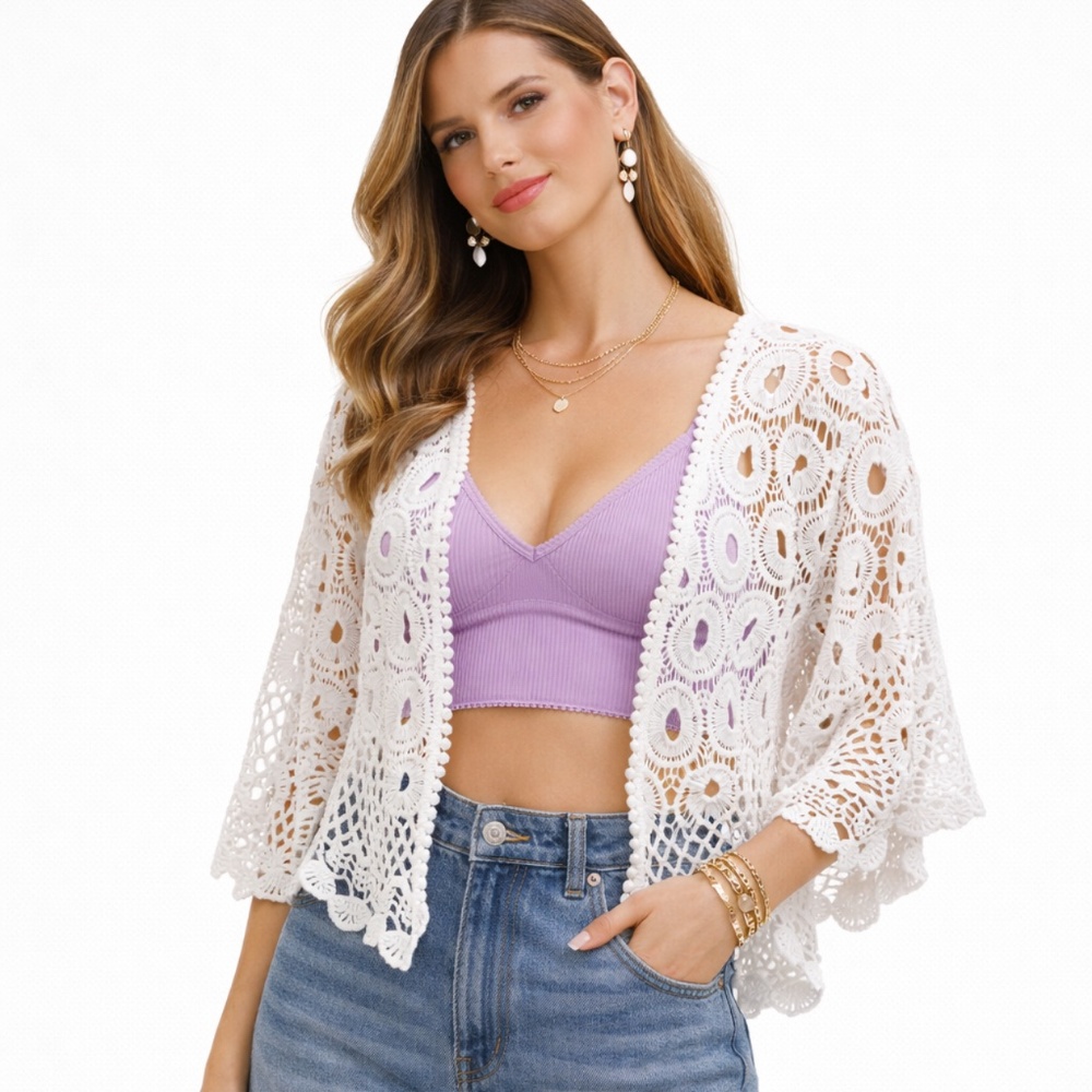 Italian Crochet Cardigan - Boutique